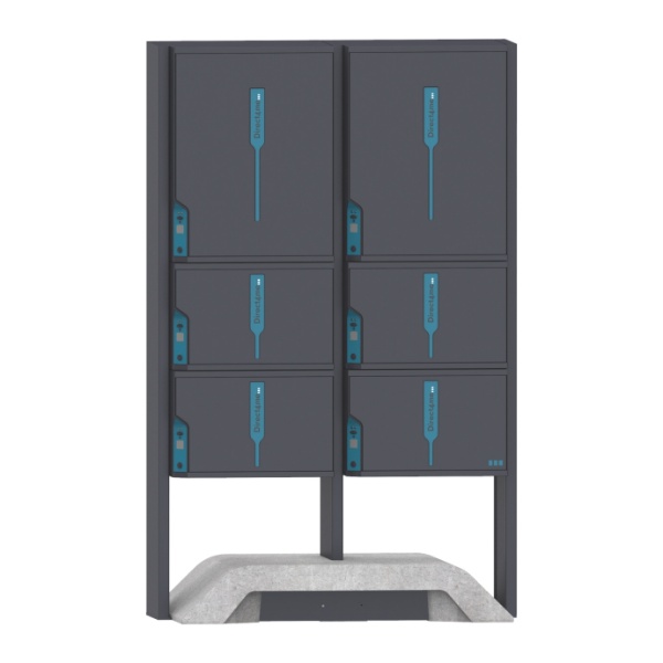 Slika Samostoječ dvojni paketomat z več paketniki