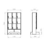 Slika Samostoječ trojni paketomat z več paketniki